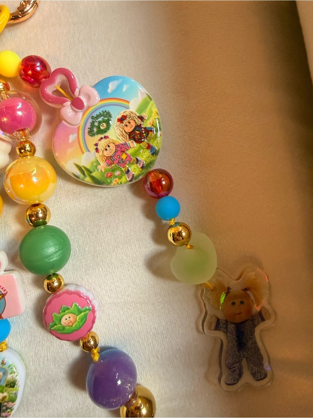 Multi-Color Charm Keychain - Colorful Beaded Kids Accessory - Picture 3 of 5